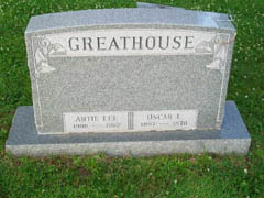 Artie Lunchford Greathouse and Oscar Lee Greathouse Tombstone